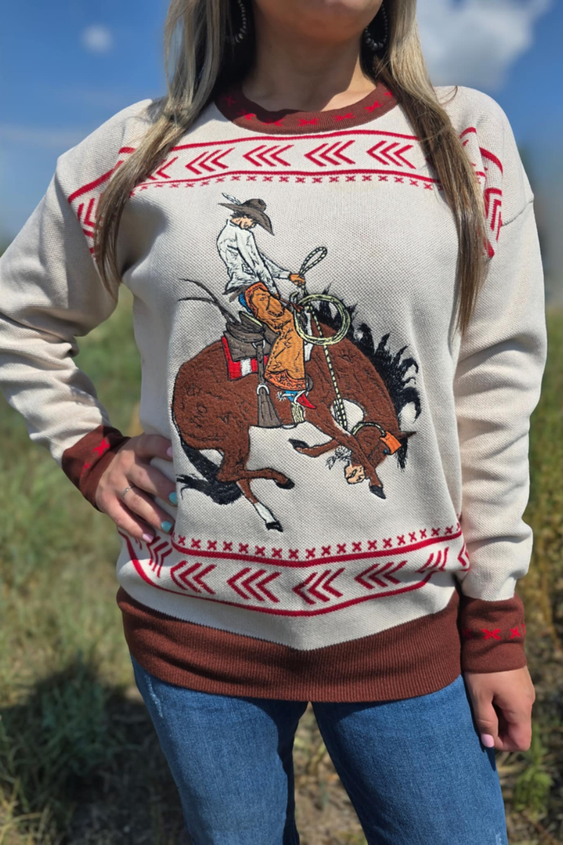 Dust And Spurs Knit Sweater: XL