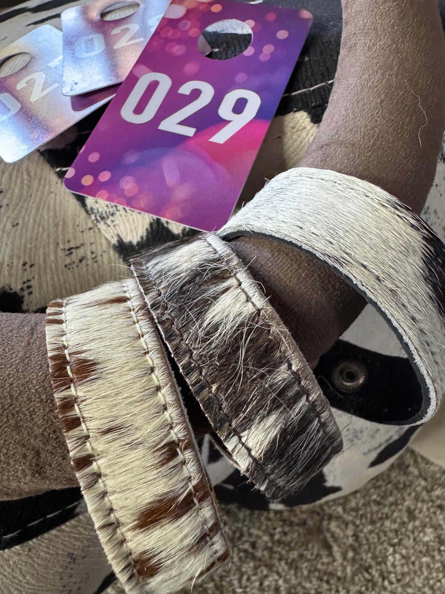 Western Hair on Cowhide Cuff (#27/#28/#29)
