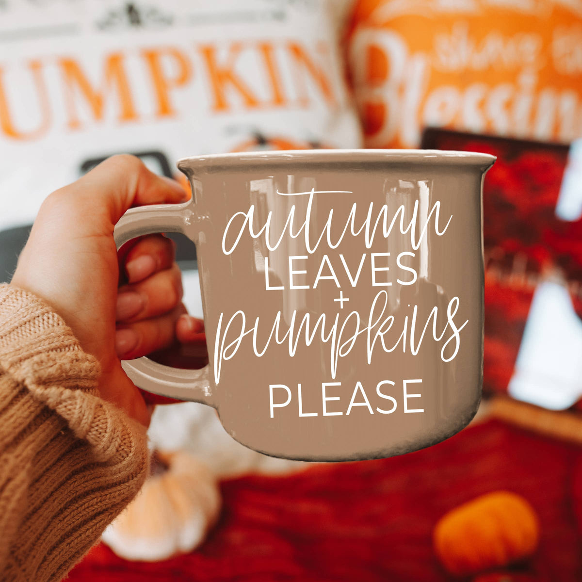 Farmhouse Fall & Halloween Coffee Mugs, Modern Ceramic Cups: Boo (Black)