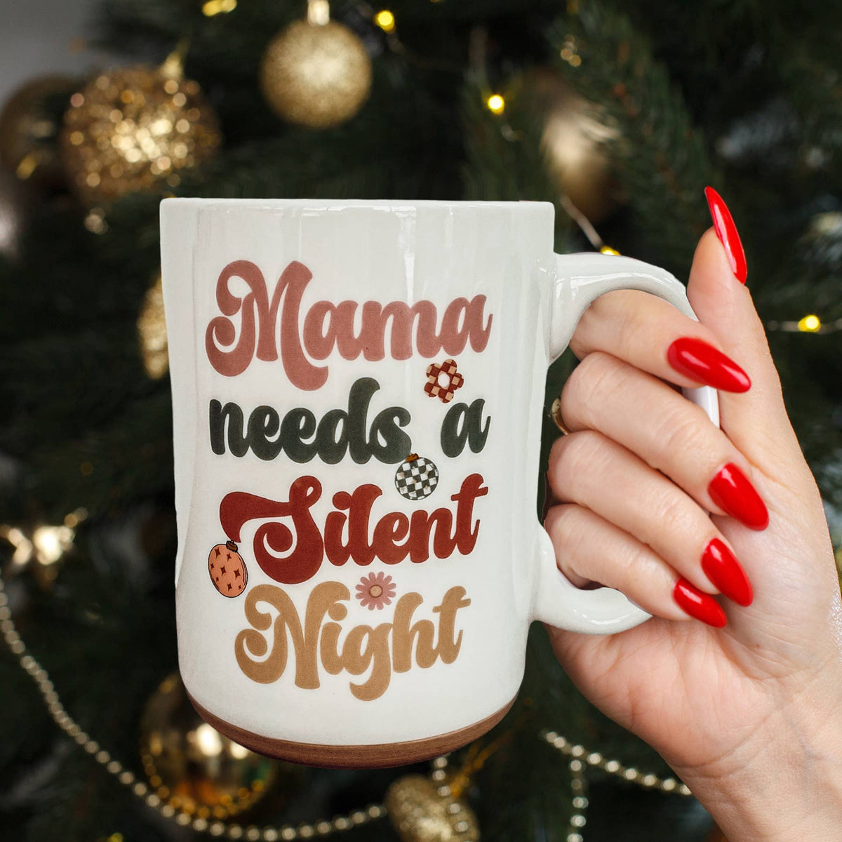 Funny Christmas Home Decor & Gifts | Holiday Coffee Mugs : Silent Night-GREEN
