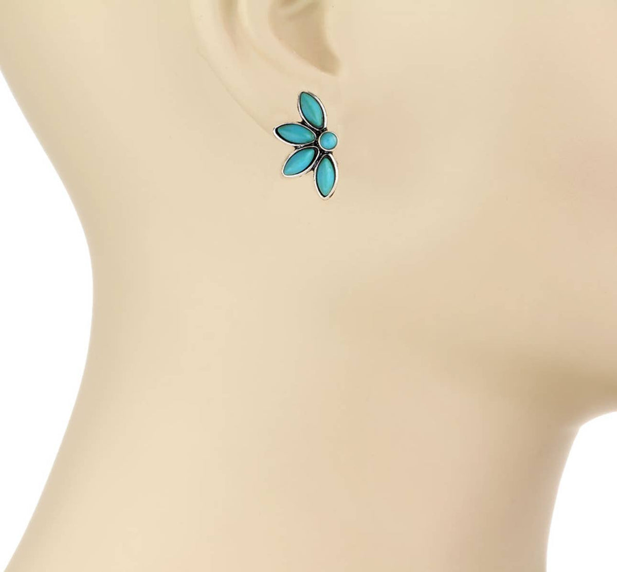 Western Style Stone Stud Earrings: MULTI COLOR