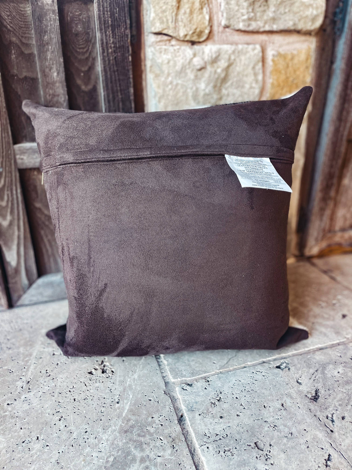 Western Star Cowhide Pillow Cover: TAN + WHITE COWHIDE