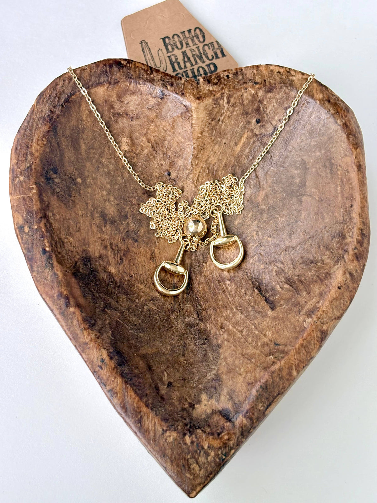 Western Horse Bit Bolo Pendant Y Chain Long Necklaces: Silver
