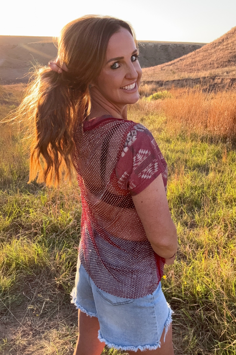 Sparkle Country Top: L