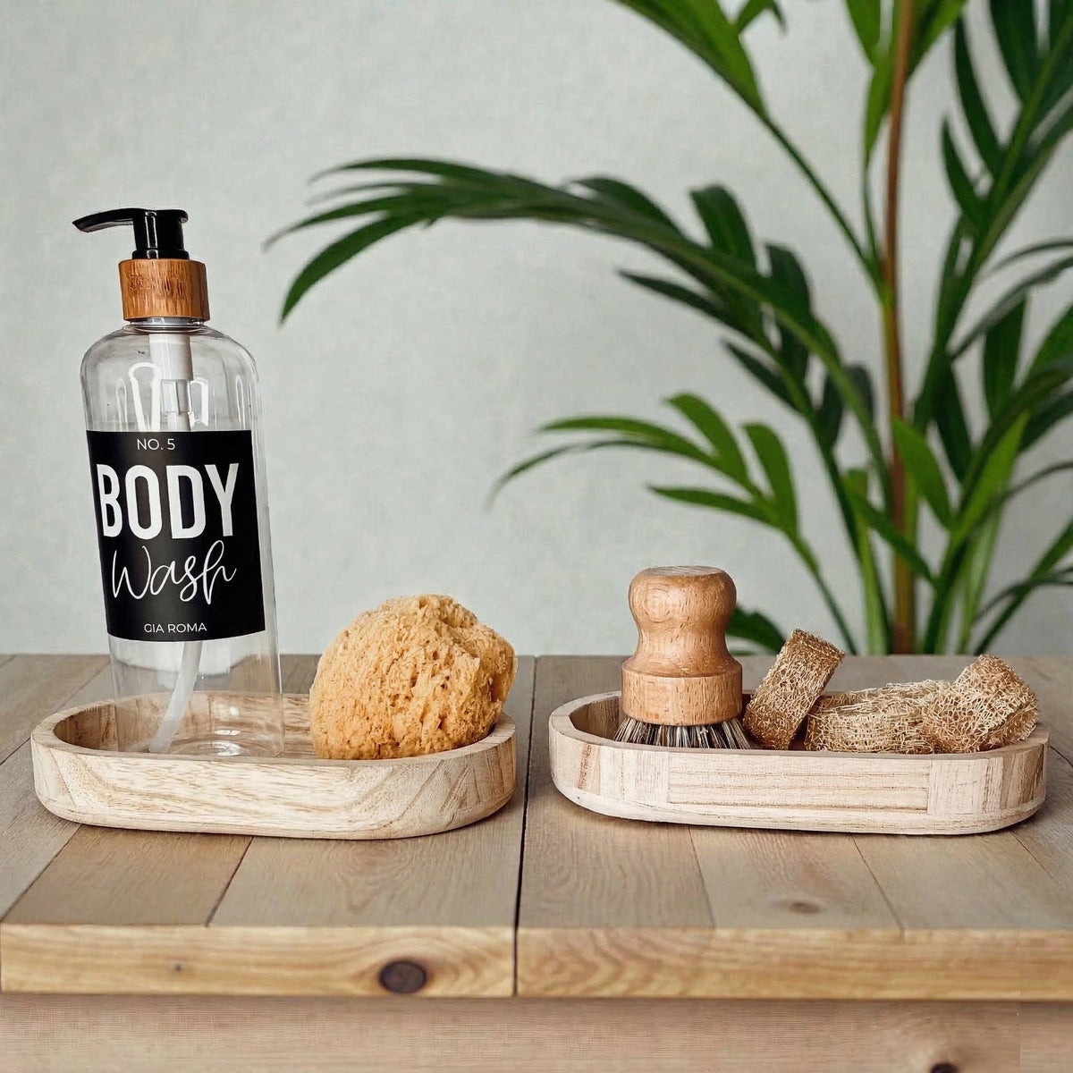 Raised Handmade Wooden Pedestal Stands, Wood Trinket Trays: Rustic Distressed Oval
