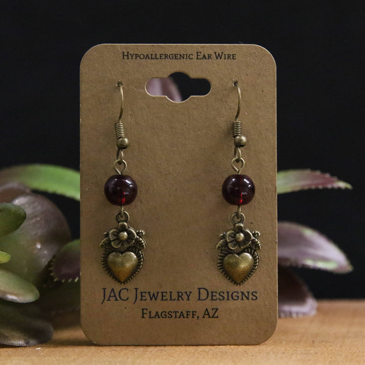 Sacred Heart Earrings: Blue