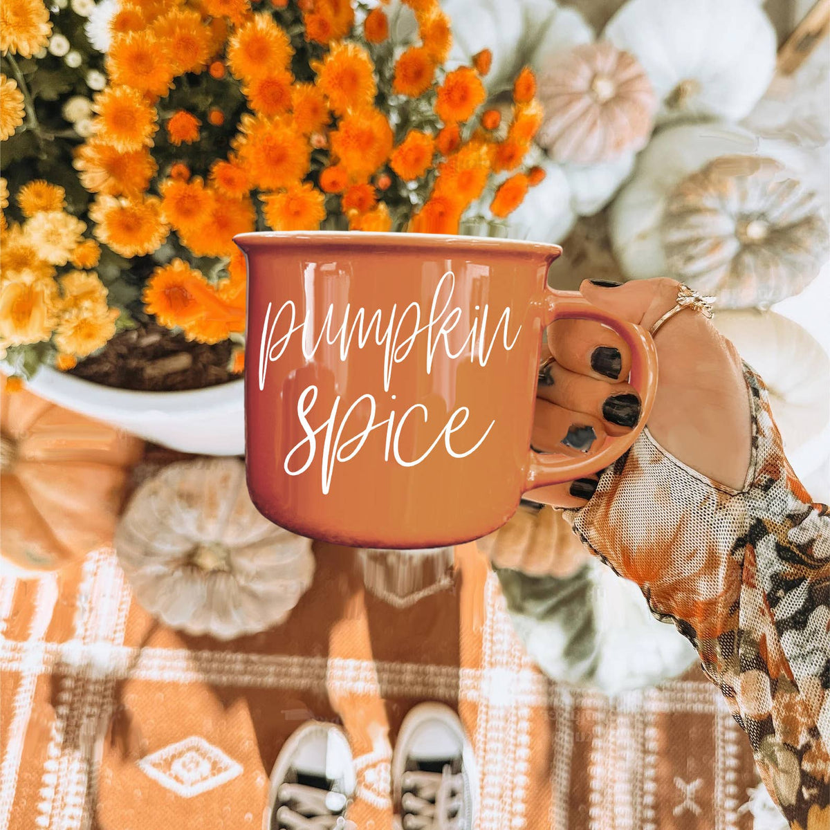 Pumpkin Spice Orange Ceramic Coffee Mug Funny Fall Drinkware: Horror Movies (orange)
