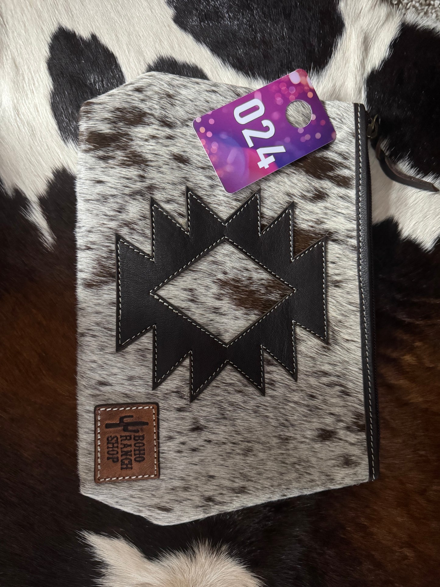 Cowhide Aztec Makeup Bag (#24)