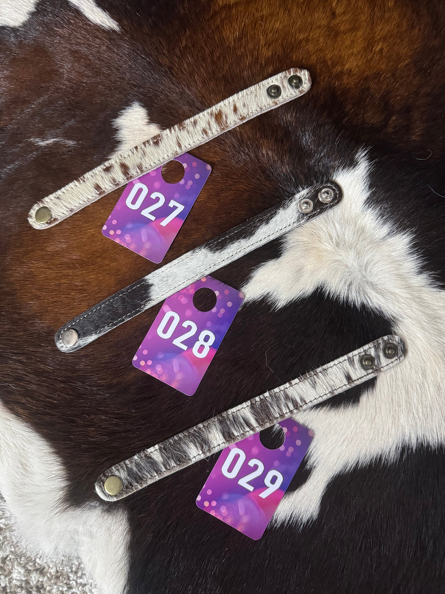 Western Hair on Cowhide Cuff (#27/#28/#29)
