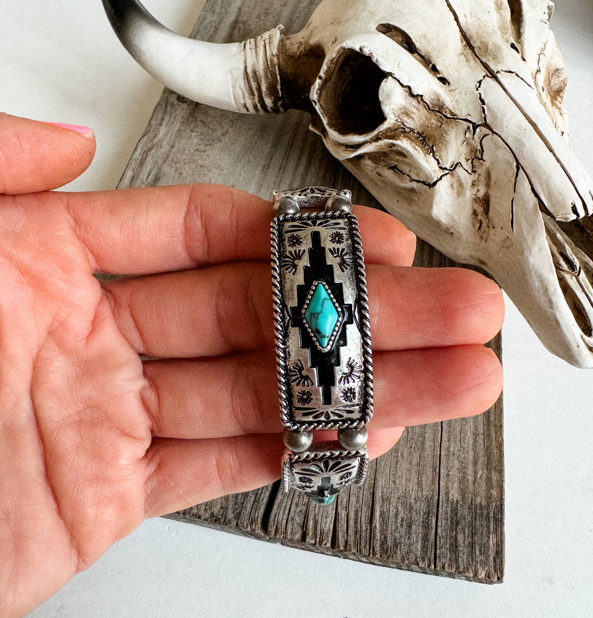 Western Aztec Stone Stretch Bracelet