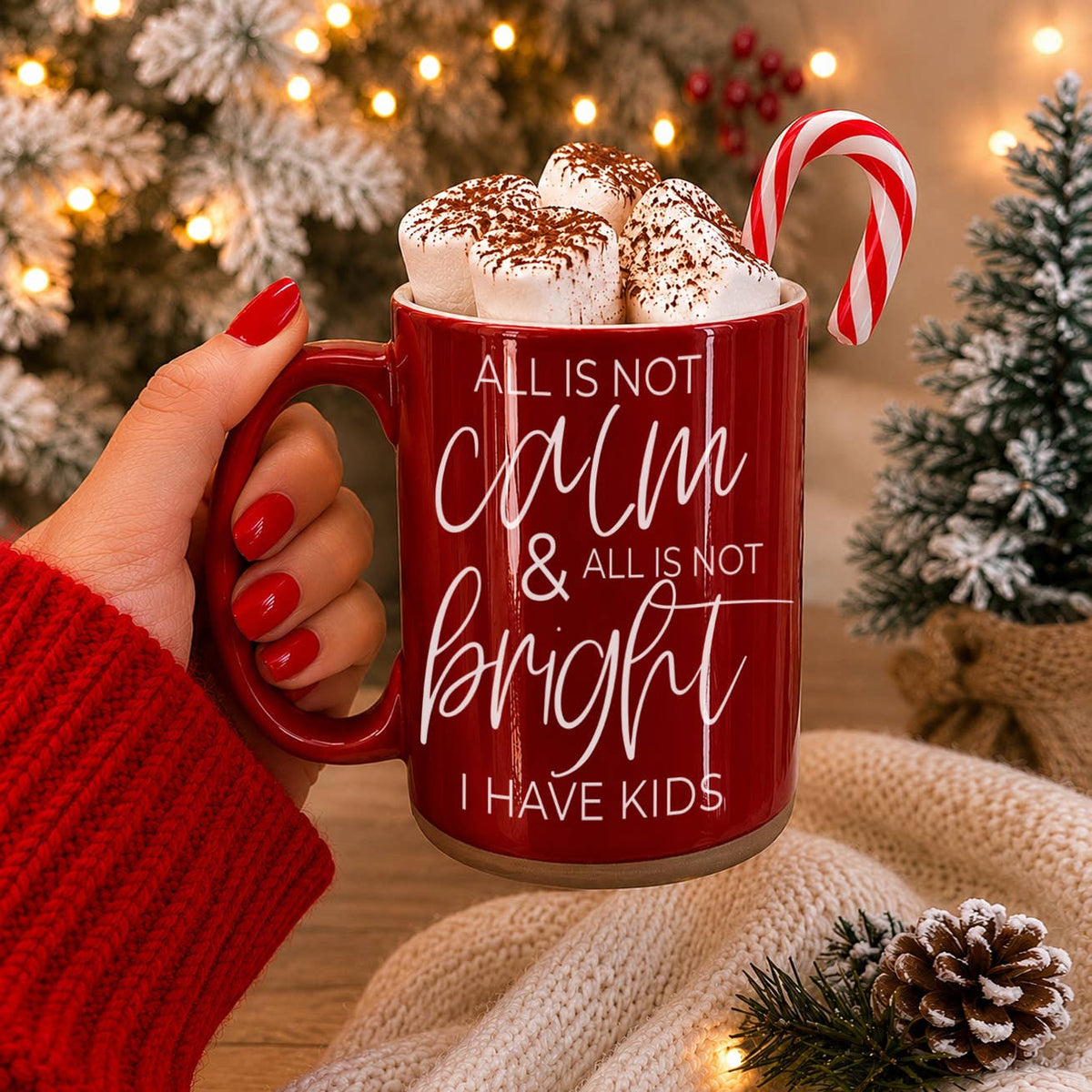Funny Christmas Home Decor & Gifts | Holiday Coffee Mugs : Silent Night-GREEN