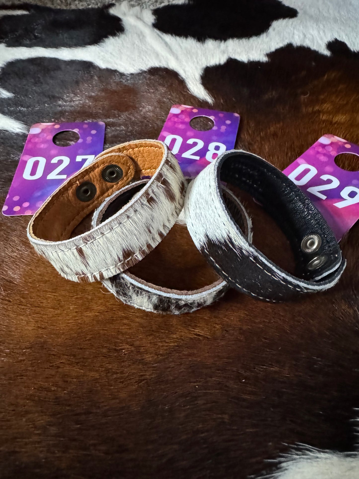 Western Hair on Cowhide Cuff (#27/#28/#29)