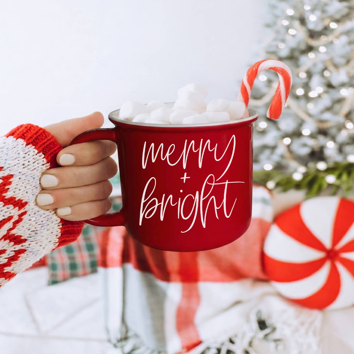 Naughty List Coffee Mug Set Funny Modern Christmas Drinkware: Naughty List-Red