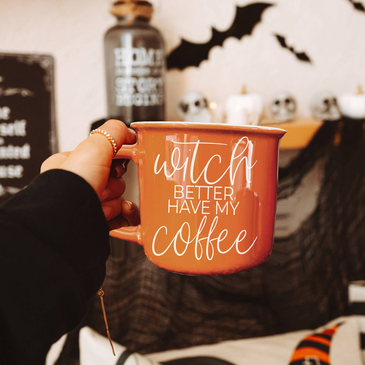 Pumpkin Spice Orange Ceramic Coffee Mug Funny Fall Drinkware: Horror Movies (orange)