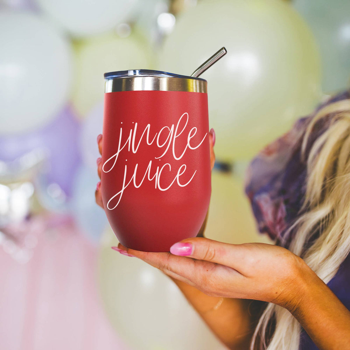 Wine Tumblers or Coffee | Insulated Christmas Cups with Lid: Mama Juice (12oz)