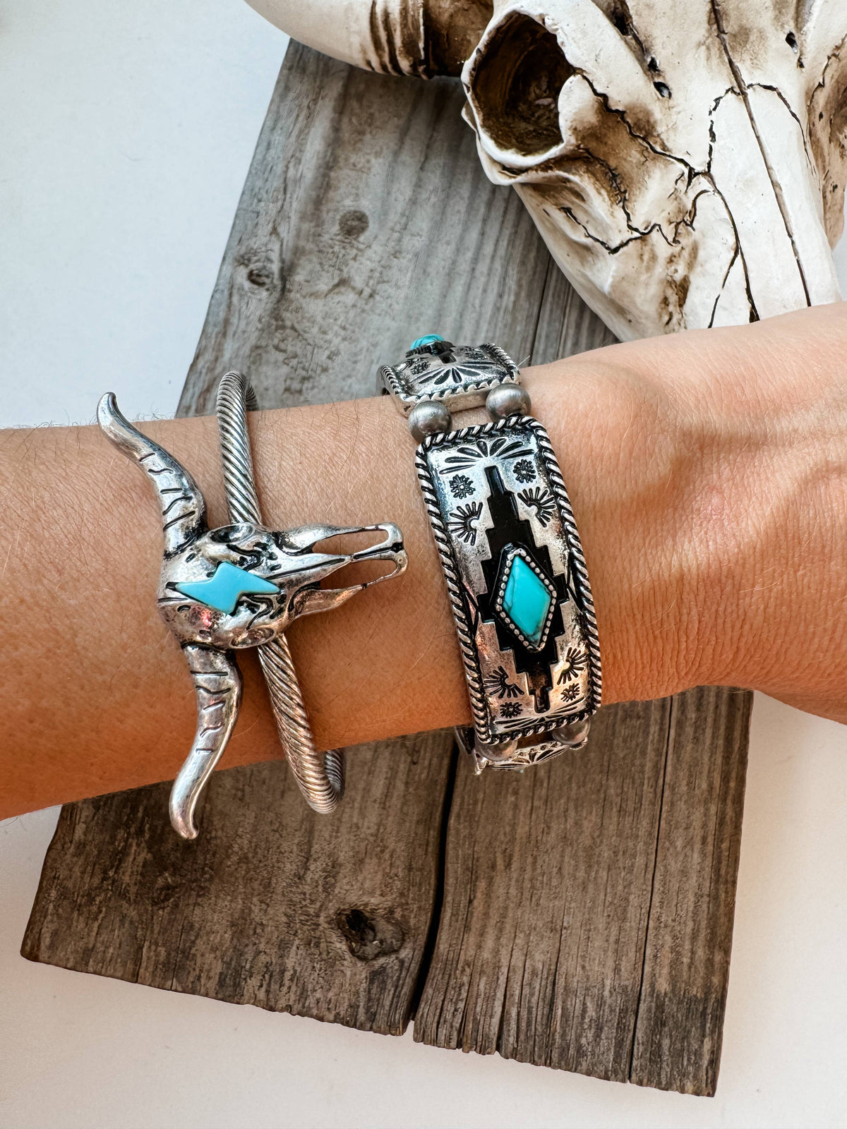 Western Aztec Stone Stretch Bracelet