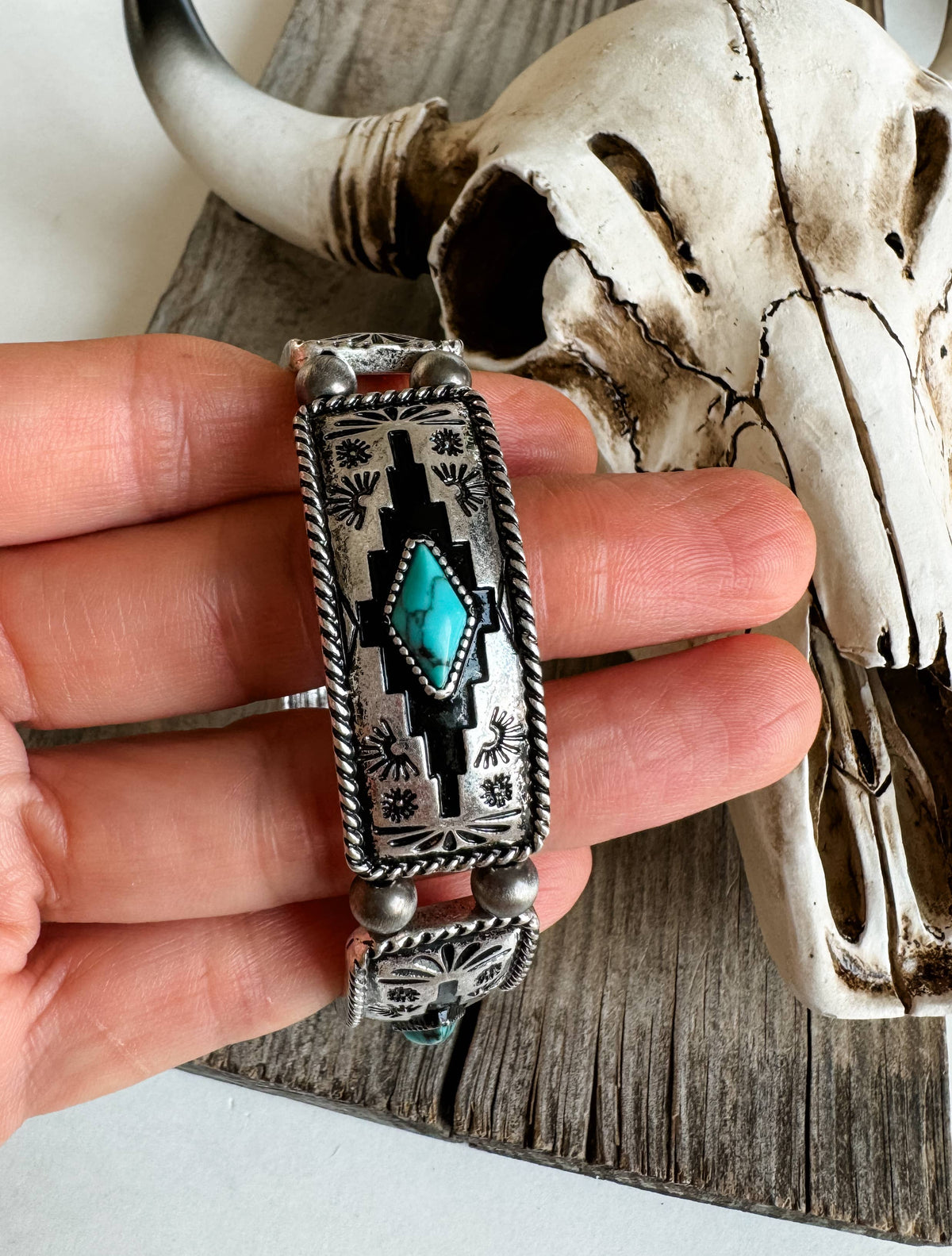 Western Aztec Stone Stretch Bracelet