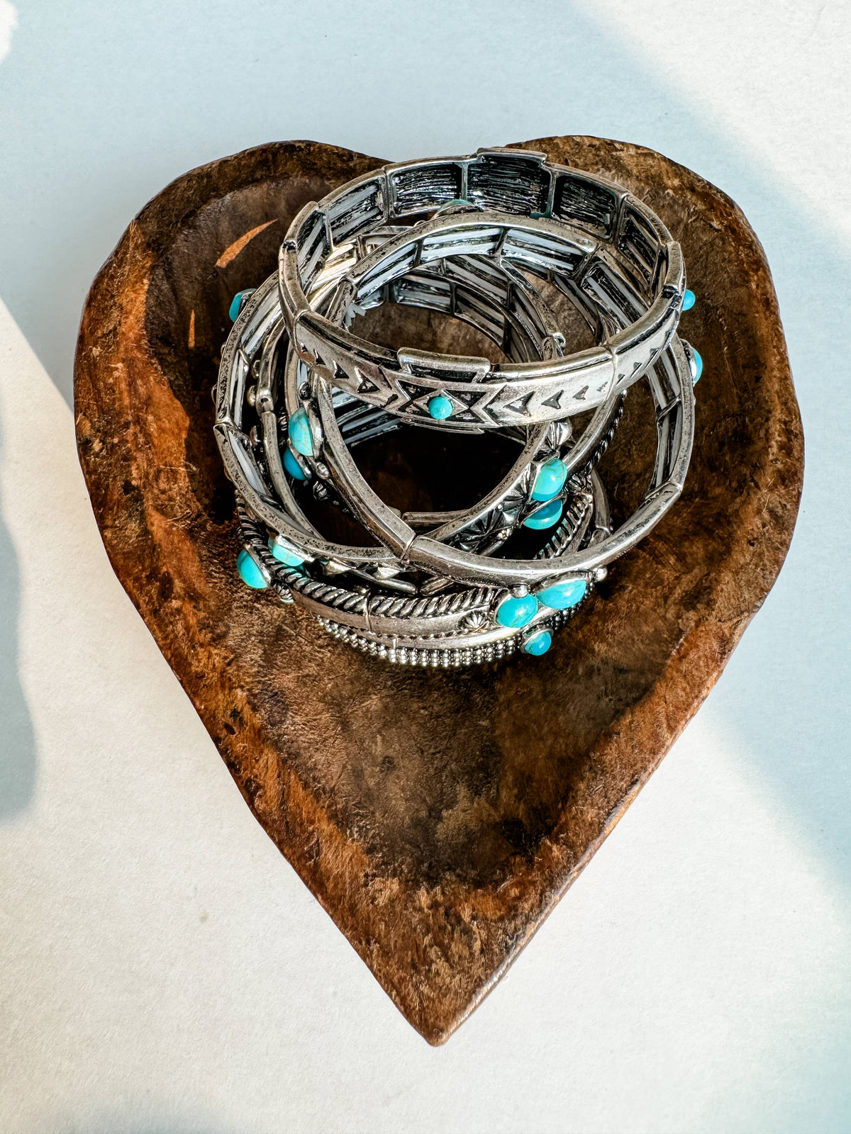 Western Metal Stretch Bangle Bracelet: 6 - CIRCLE - ROPE