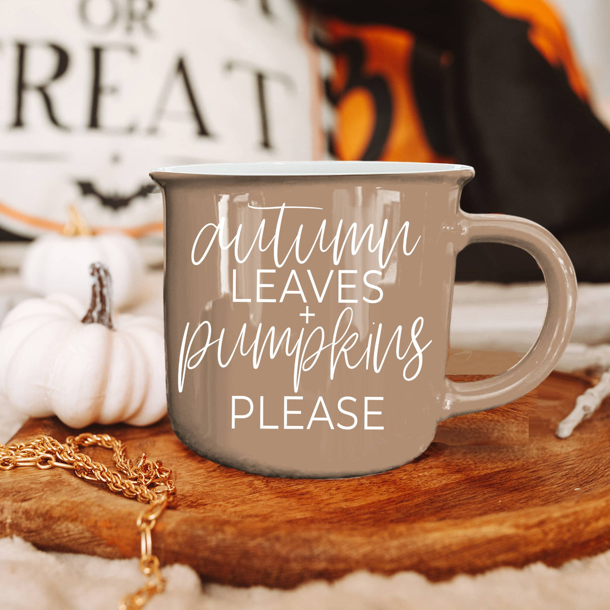 Farmhouse Fall & Halloween Coffee Mugs, Modern Ceramic Cups: Boo (Black)