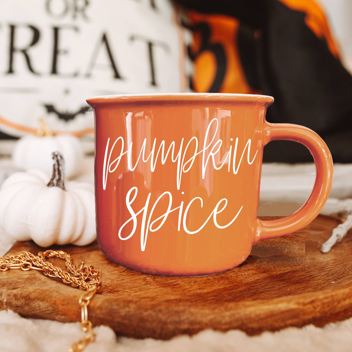 Farmhouse Fall & Halloween Coffee Mugs, Modern Ceramic Cups: Boo (Black)