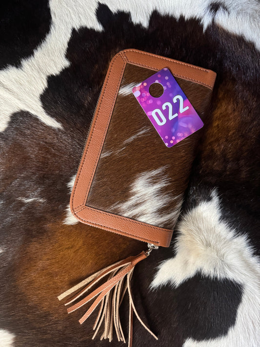 Cowhide Fringe Wristlet Clutch (#022)