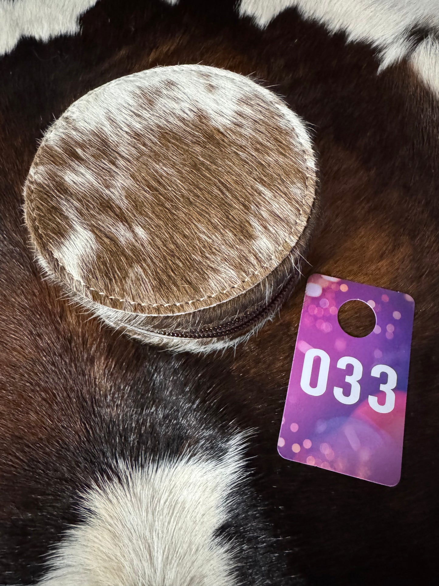 Mini Cowhide Round Jewelry Box (#31/#33)