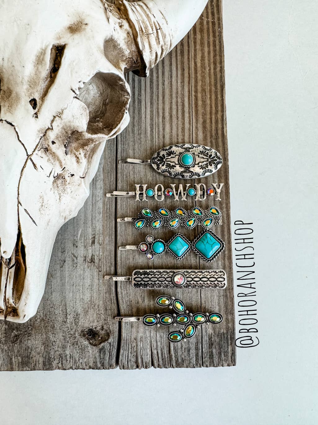 Western Hair Bobby Pins 6 Piece Set: YALL