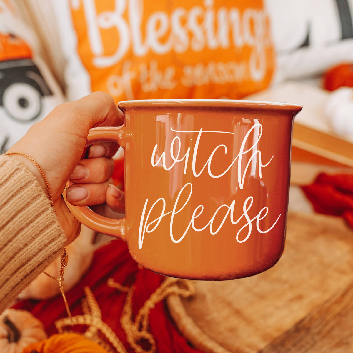 Pumpkin Spice Orange Ceramic Coffee Mug Funny Fall Drinkware: Horror Movies (orange)