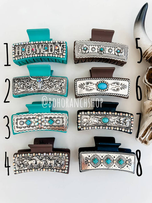 Large Western Hair Clip Claw: 5