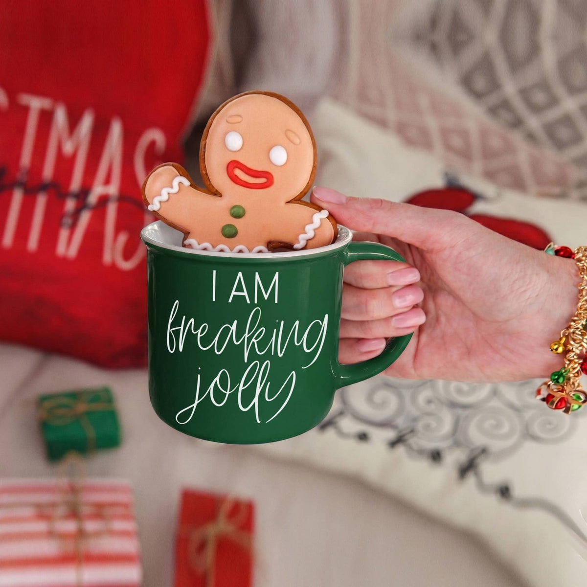 Naughty List Coffee Mug Set Funny Modern Christmas Drinkware: Naughty List-Red