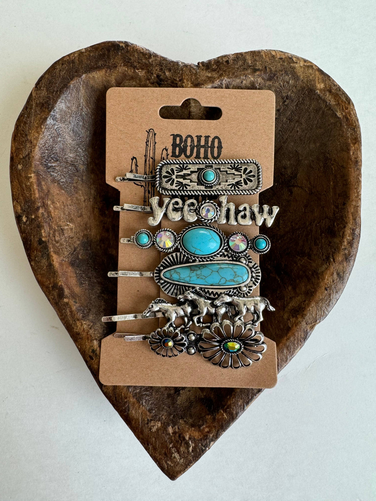Western Hair Bobby Pins 6 Piece Set: YALL