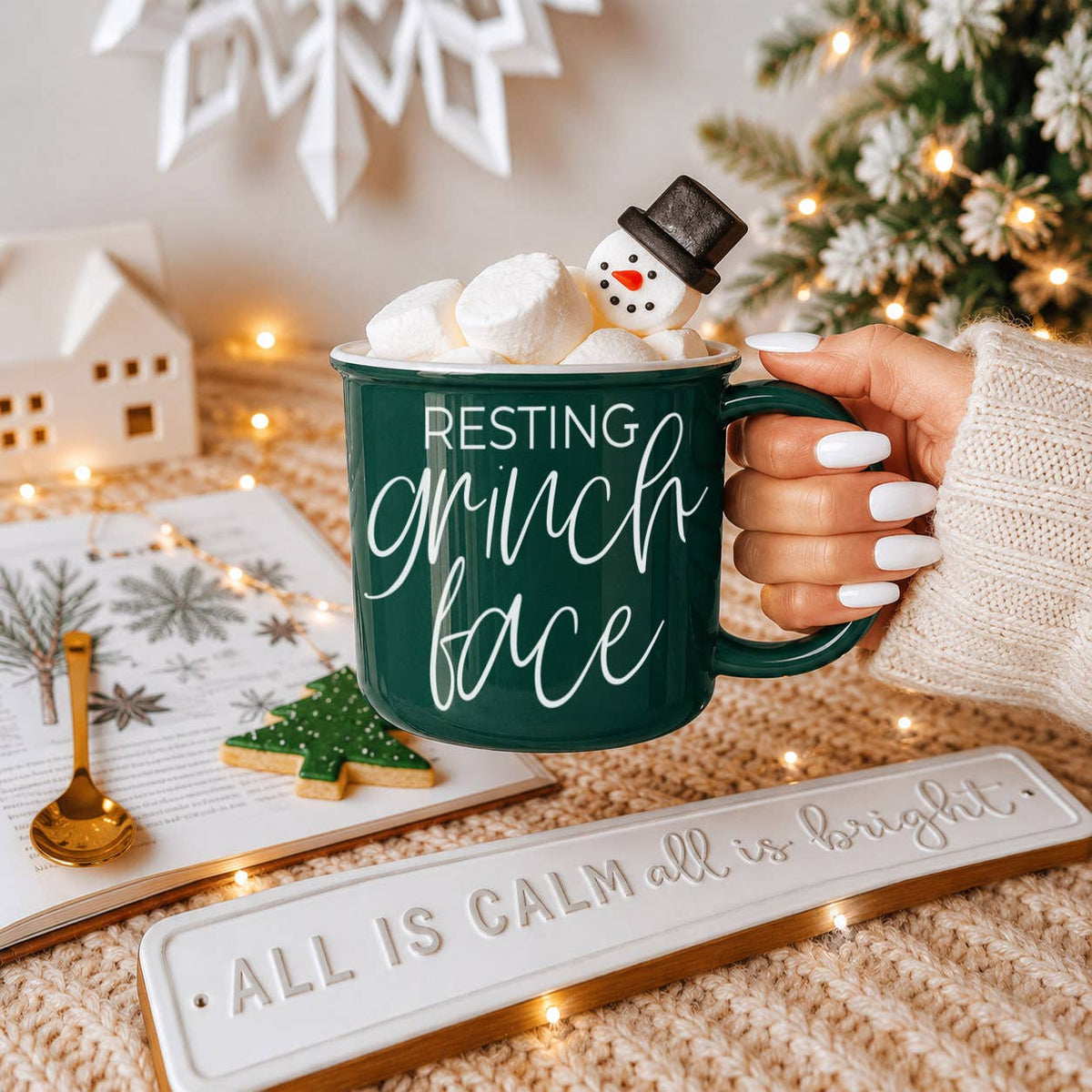 Naughty List Coffee Mug Set Funny Modern Christmas Drinkware: Naughty List-Red
