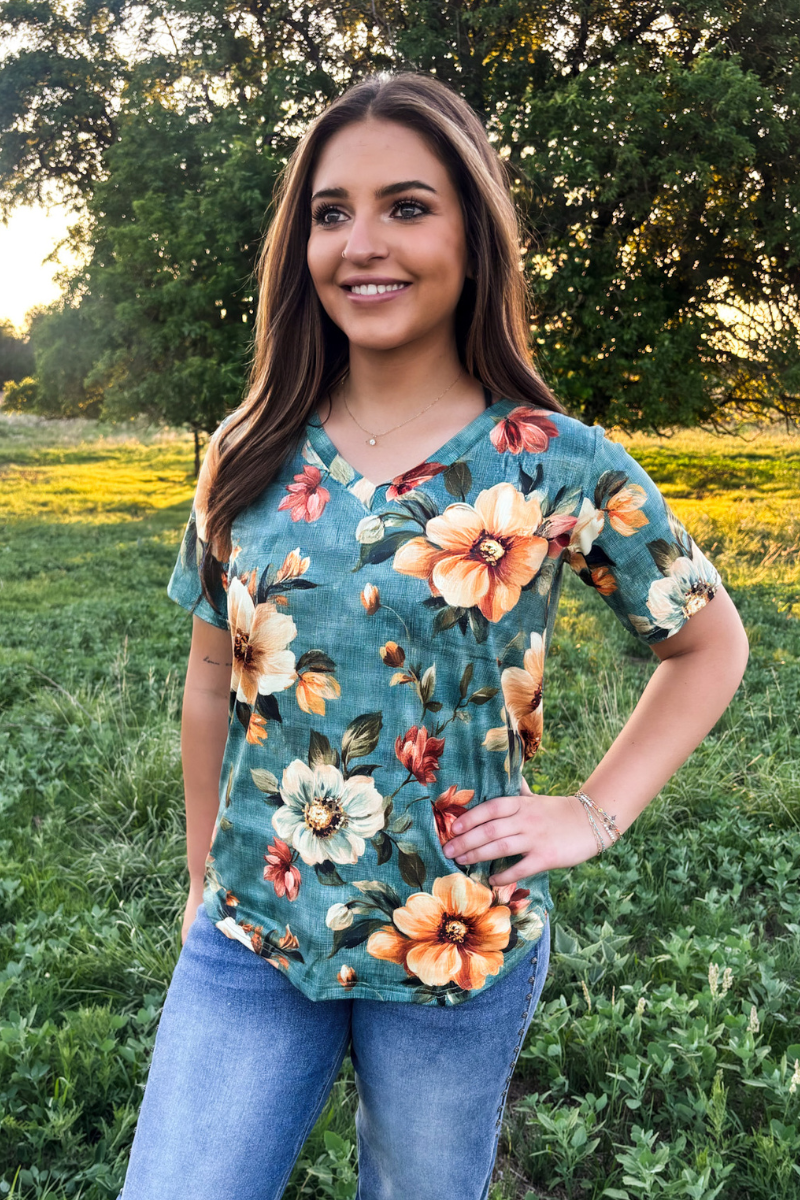 Wildflower Sage Top: XXL