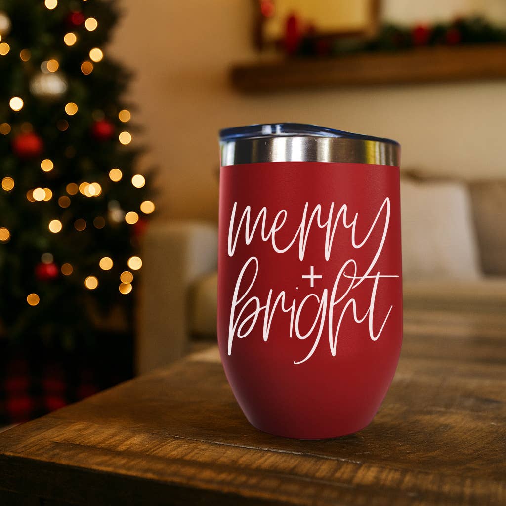 Wine Tumblers or Coffee | Insulated Christmas Cups with Lid: Mama Juice (12oz)