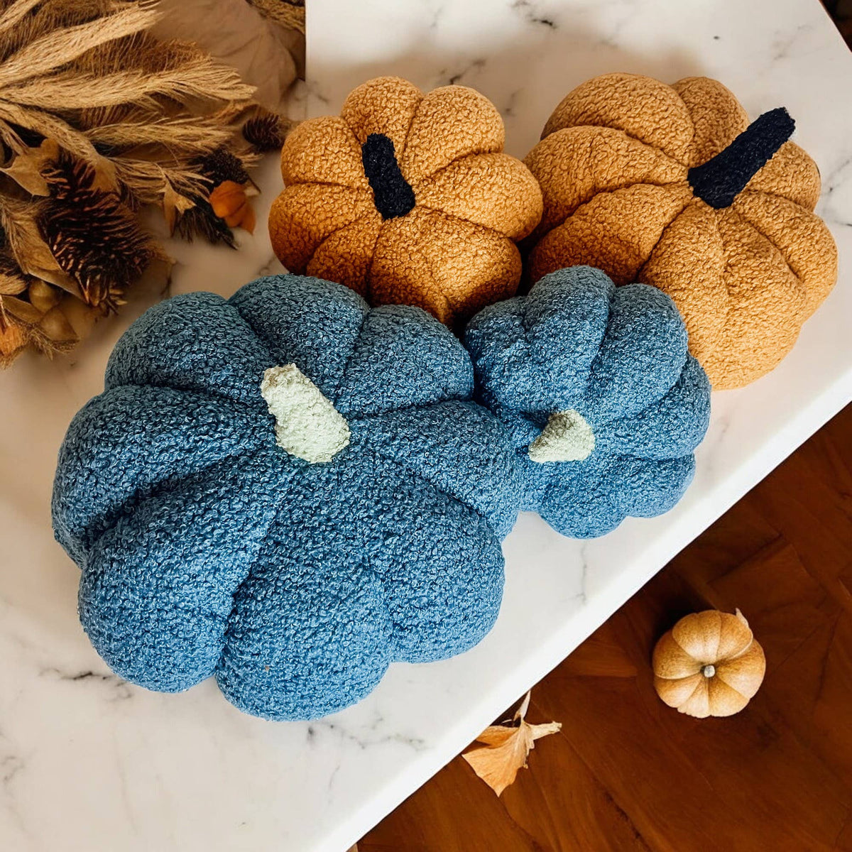Neutral Fall + Halloween Home Decor, Cute Cotton Pumpkins BW: BW Polk a Dot / Small
