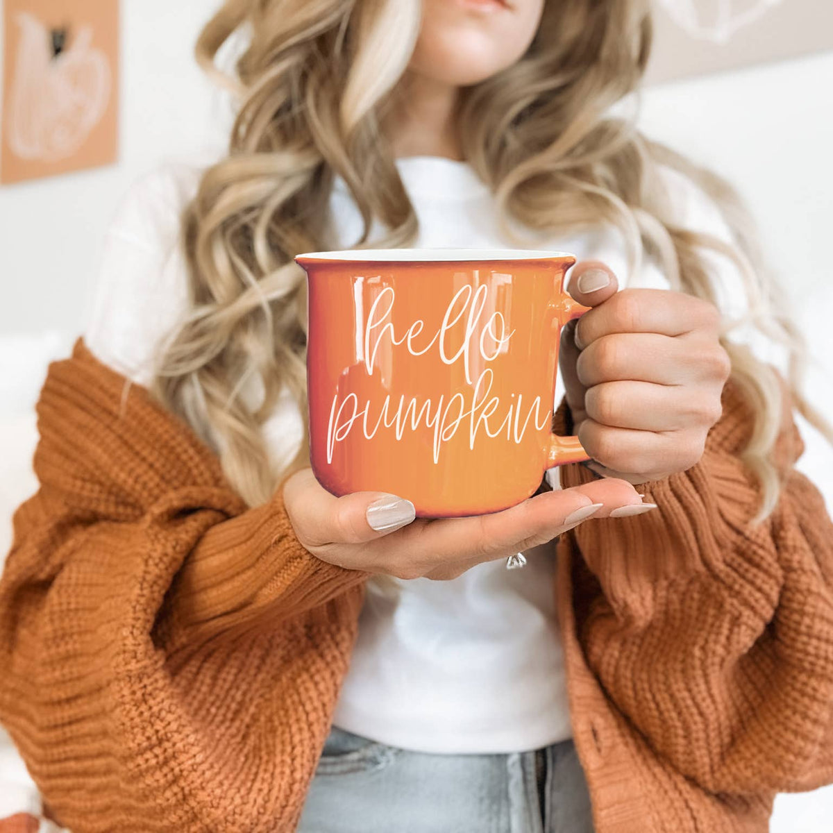Farmhouse Fall & Halloween Coffee Mugs, Modern Ceramic Cups: Boo (Black)