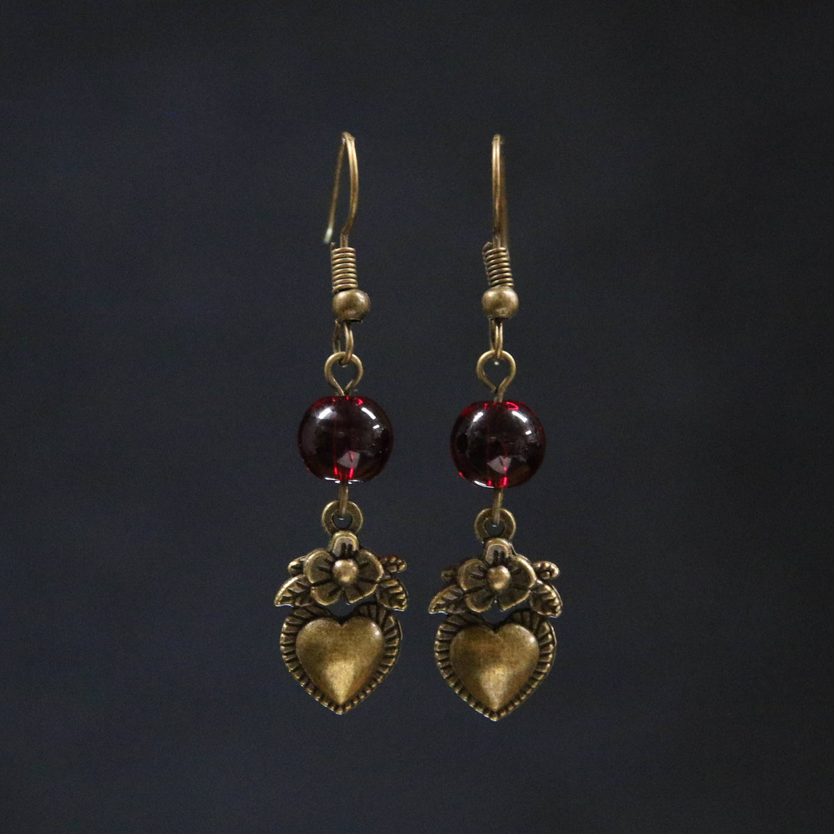 Sacred Heart Earrings: Blue