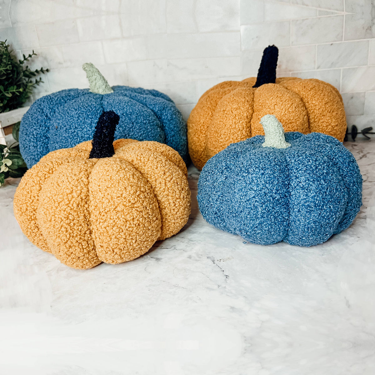 Neutral Fall + Halloween Home Decor, Cute Cotton Pumpkins BW: BW Polk a Dot / Small